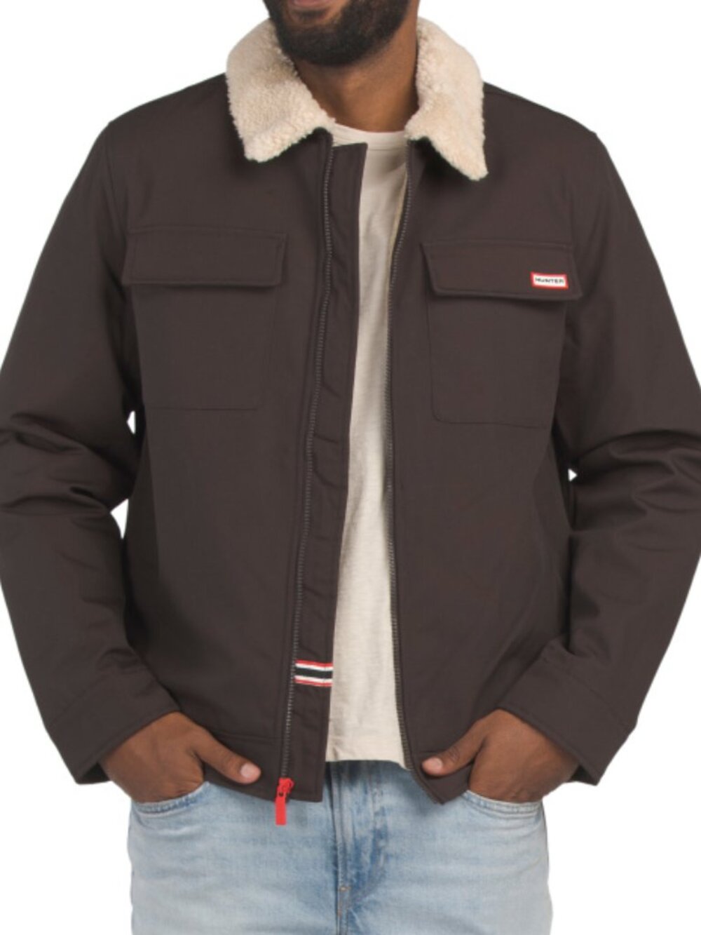 HUNTER Canvas Jacket With Sherpa Lining
